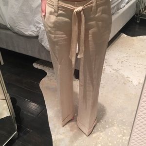 NWOT**. Linen cuffed pants w/ beaded belt